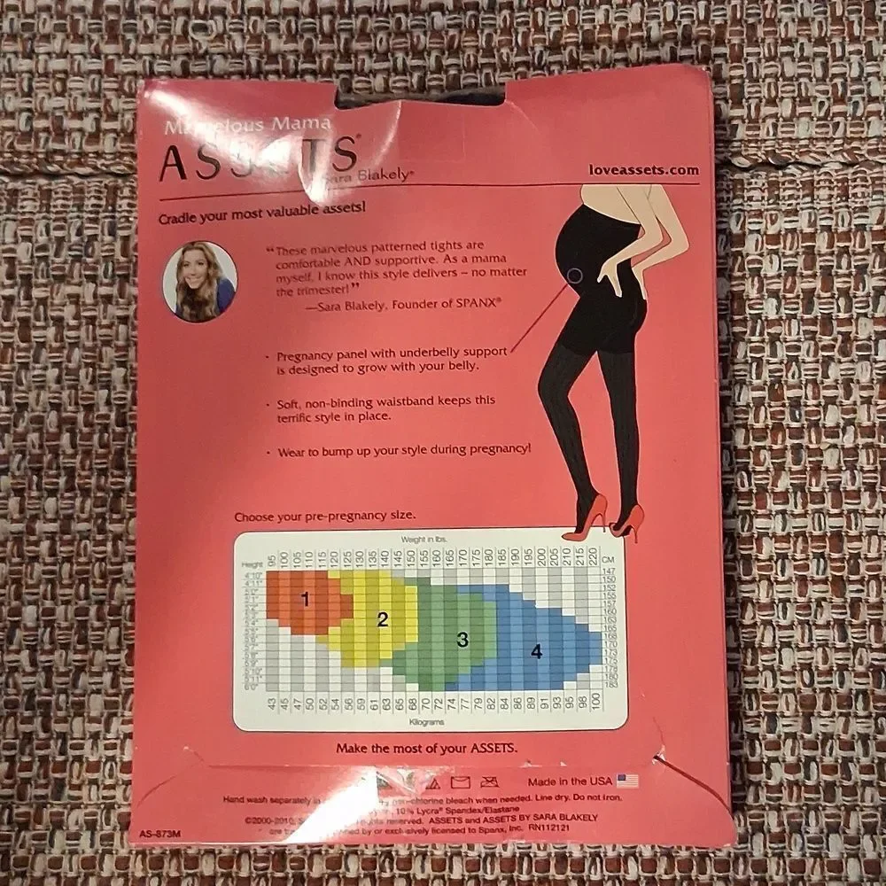 ASSETS by Sara Blakely Marvelous Mama Maternity Terrific Tights Black Size 3